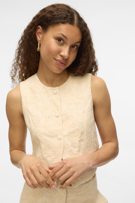 Vero Moda vmeline sl short embr waistcoat